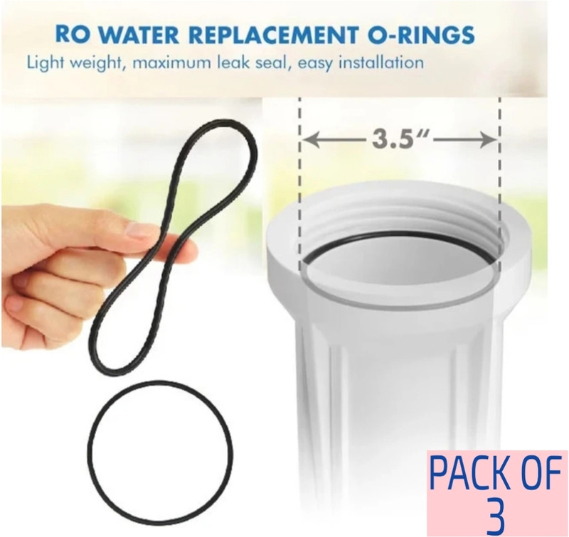 Excellent pure 3pc O-Rings Rubber Seal 10" Spun Pre Filter Bowl RO water purifier Solid Filter Cartridge(0.5, Pack of 3)