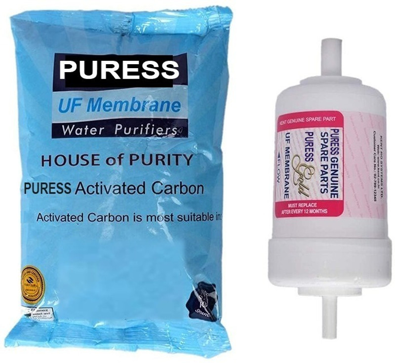 Purvaa Collection KENT gold original Spare Kit UF membrane, carbon pack & Sediment pair 4000 L Solid Filter Cartridge(0.005, Pack of 3)