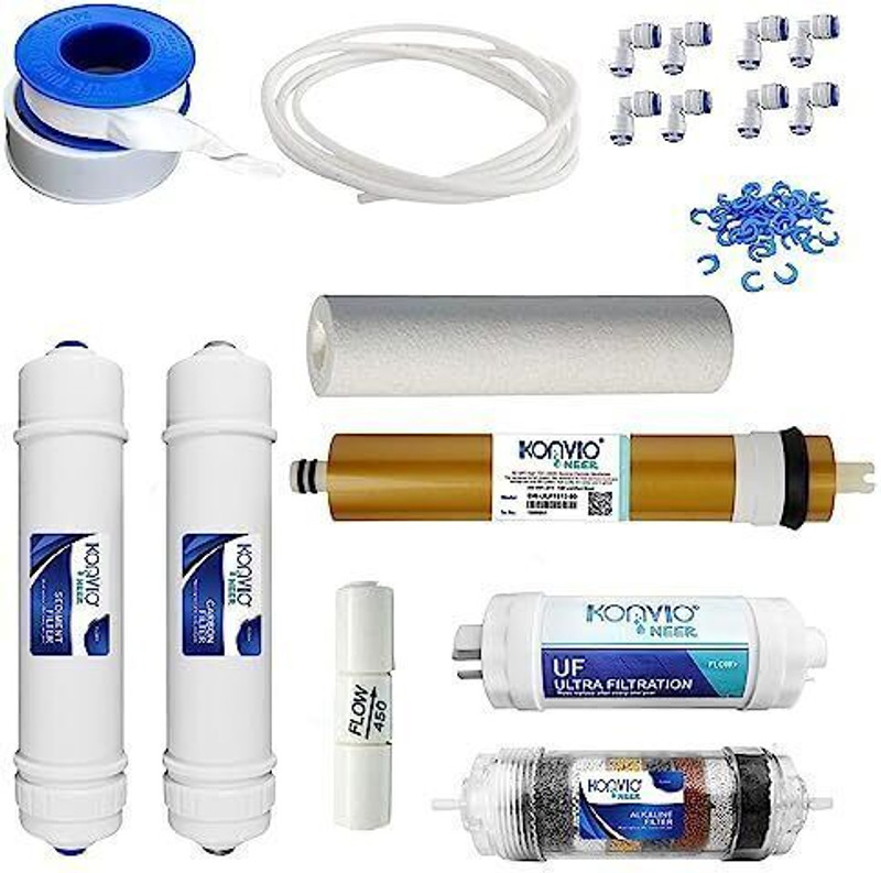 konvio neer 80 GPD MMB & Inline Filter Service Kit Suitable for All Type of RO (Alkaline) Solid Filter Cartridge(0.05, Pack of 6)