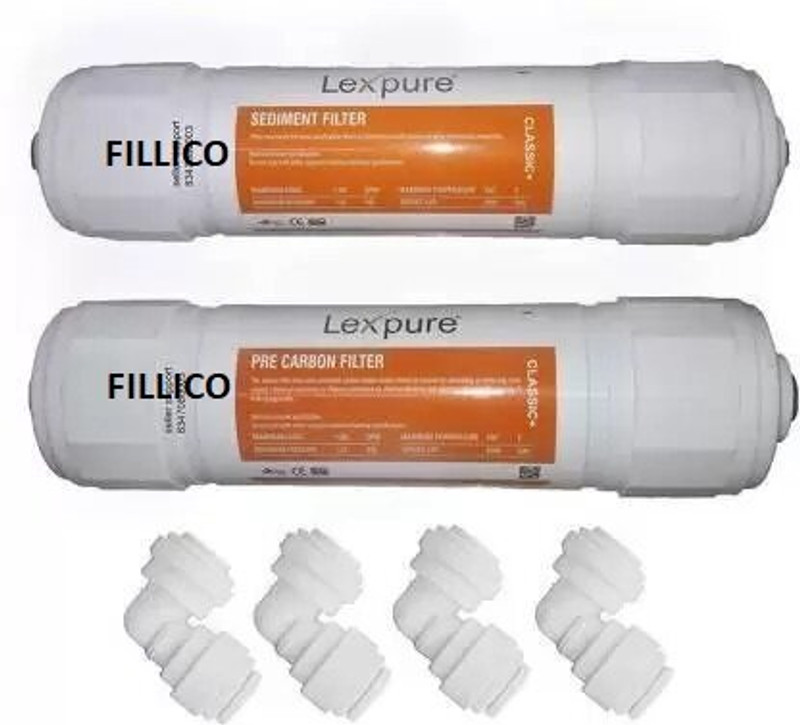 Fillico RO Lexpure Classic Plus Inline Filter Cartridge Sediment Filter 4 Pieces Connec Solid Filter Cartridge(0.5, Pack of 2)