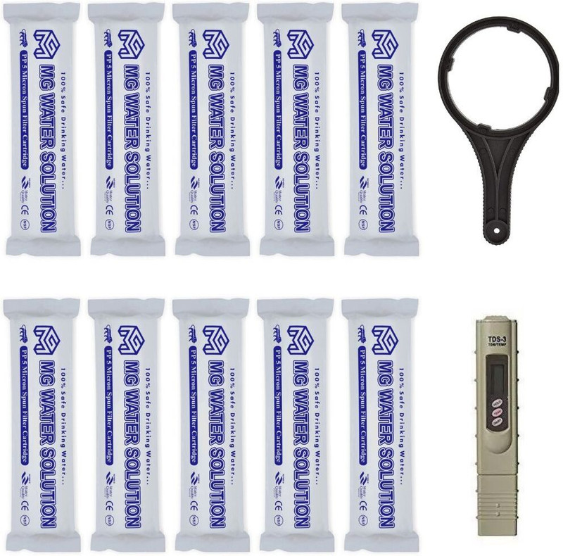 MG WATER SOLUTION MG_Water Solution 10pp +tds meter Solid Filter Cartridge(o.005, Pack of 12)