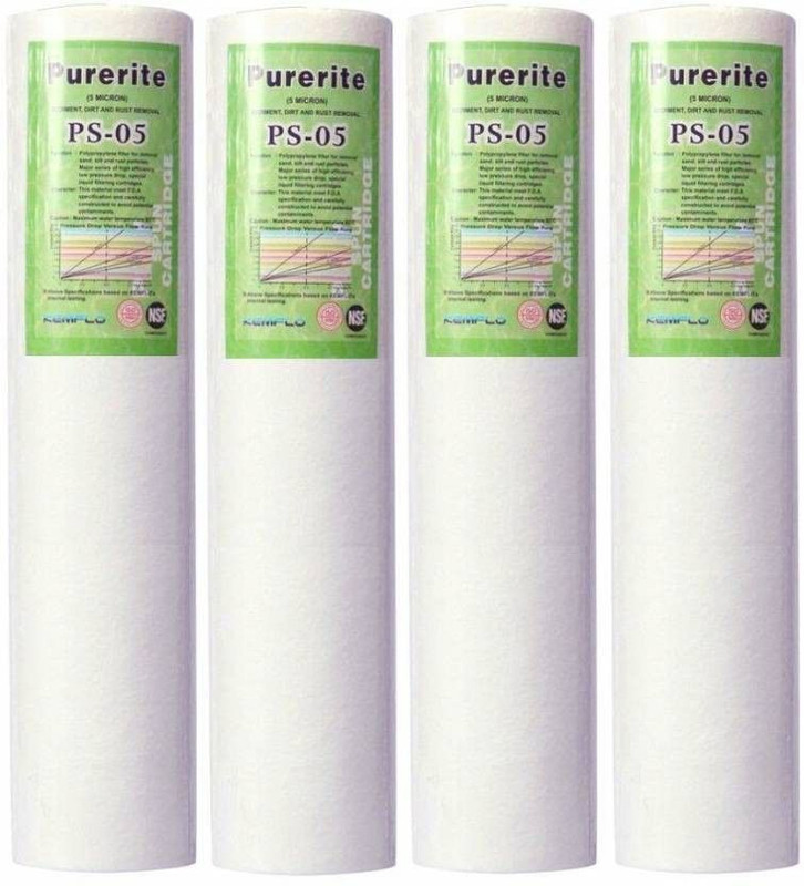 Kemflow Spun PP 10" for RO Service Solid Filter (0.5, Pack of 4) Solid Filter Cartridge(0.005, Pack of 4)
