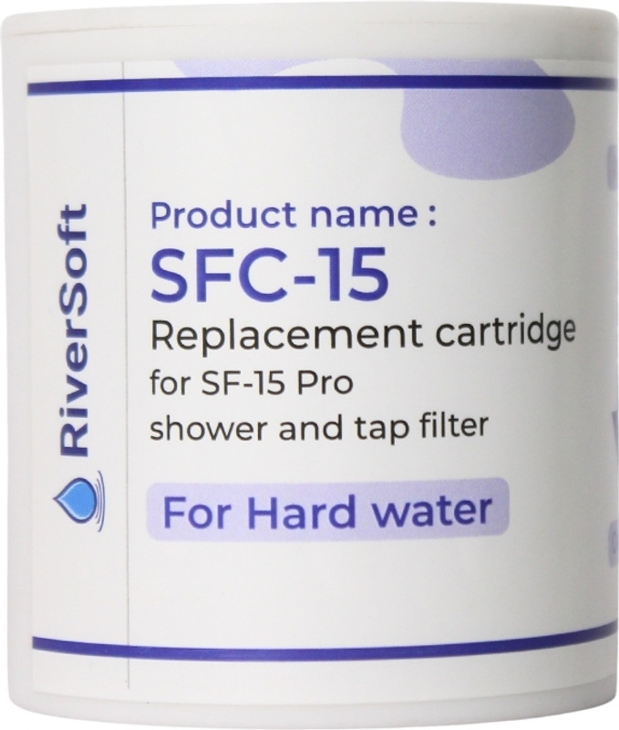 RiverSoft SFC-15 15-Stage for hard water | Shower & Tap Filter (PP) Media Filter Cartridge(5, Pack of 1)