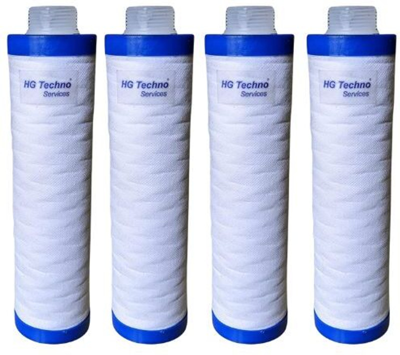 HG TECHNO SERVICES 09" Pre Filter Theraded candle 120 gm for home RO Water purifier, Set of 04 Media Filter Cartridge(0.5, Pack of 4)