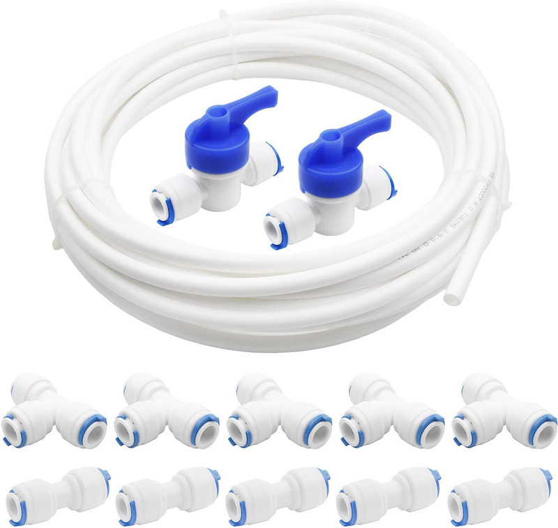 Aameria 3/8 inch 10 Meters Length PE Tubing Hose Pipe for RO Fittings(I +T+ Ball Valve) Media Filter Cartridge(0.05, Pack of 12)