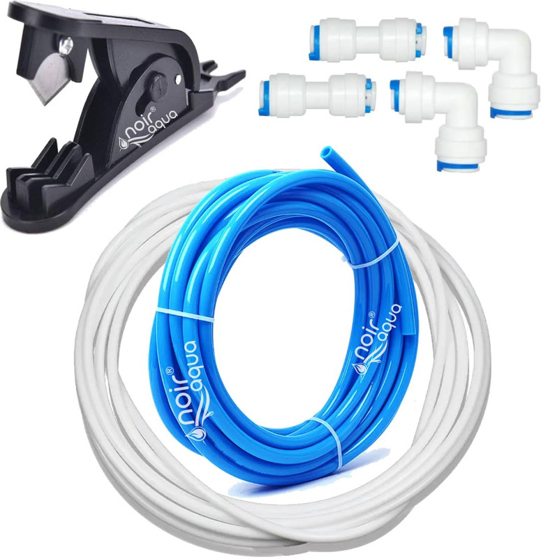 Hantriva RO Water Purifier Virgin Ro Pipe 5 Meter White, 5 Meter Blue,1/4 inch QC elbow Solid Filter Cartridge(5, Pack of 1)