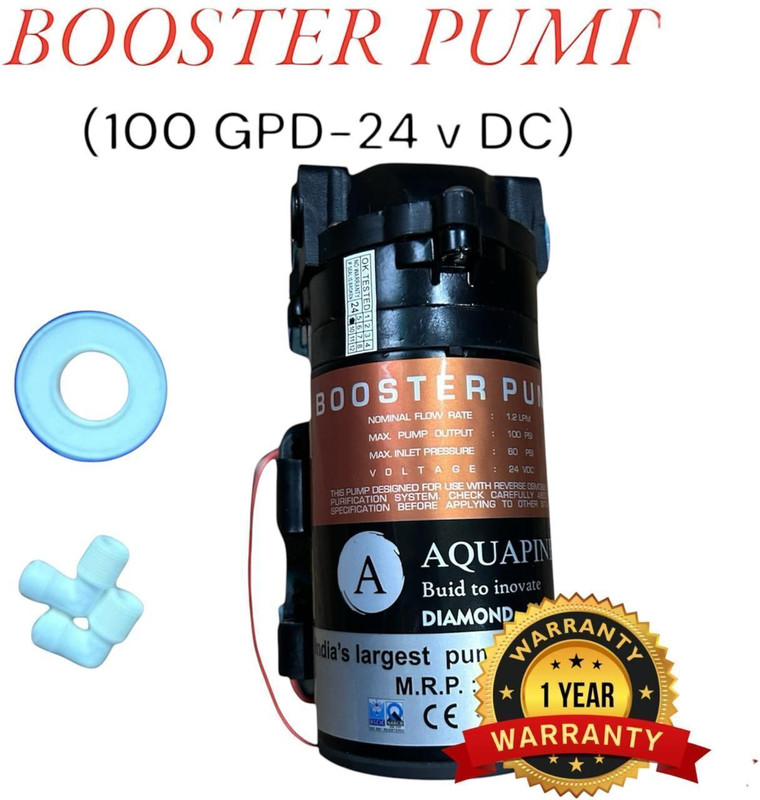 AQUAPINE by AQUAPINE Replacement Booster pump 24 v dc copper winding all brand ro water Filter Solid Filter Cartridge(100, Pack of 1)