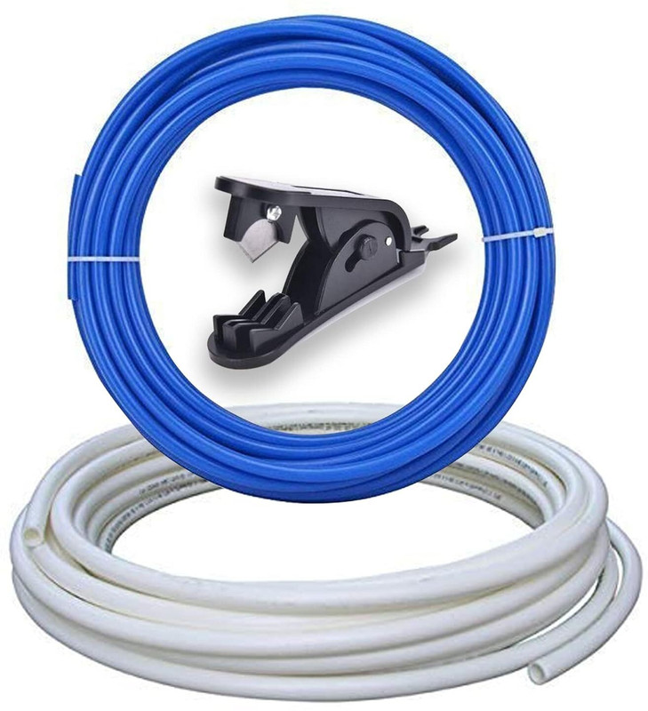 Aameria RO Water Purifier Virgin 1/4" RO Pipe 5 Meter White, 5 Meter Blue, 1 Pipe Cutter Media Filter Cartridge(0.00005, Pack of 3)