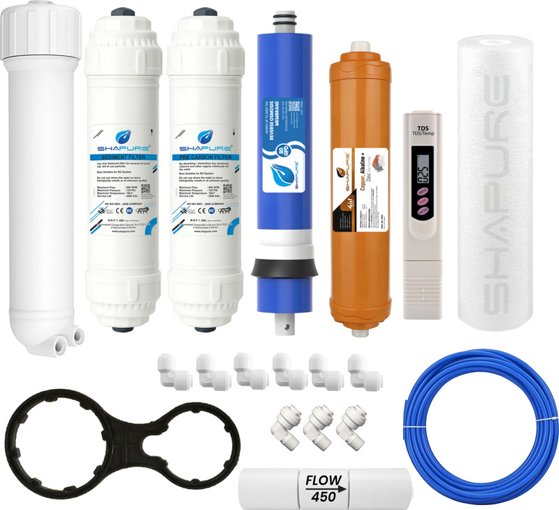 SHAPURE Yearly RO Service Kit for Aqua 2090 RO Water Purifier Filter Set with TDS Meter Solid Filter Cartridge(0.5, Pack of 12)