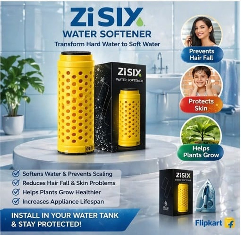 zplus by Zi SIX Water Softener Zi SIX Water Softener – For Healthy Skin, Strong Hair & Happy Plants Solid Filter Cartridge(0.001, Pack of 1)