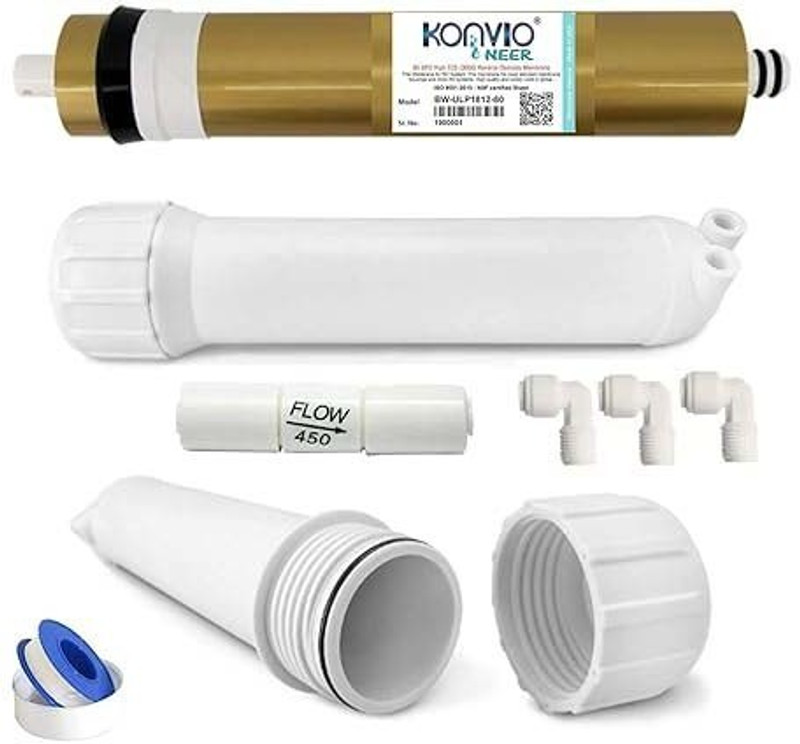 konvio neer Water Purifier Membrane Housing Kit with Membrane 80GPD Solid Filter Cartridge(0.05, Pack of 2)