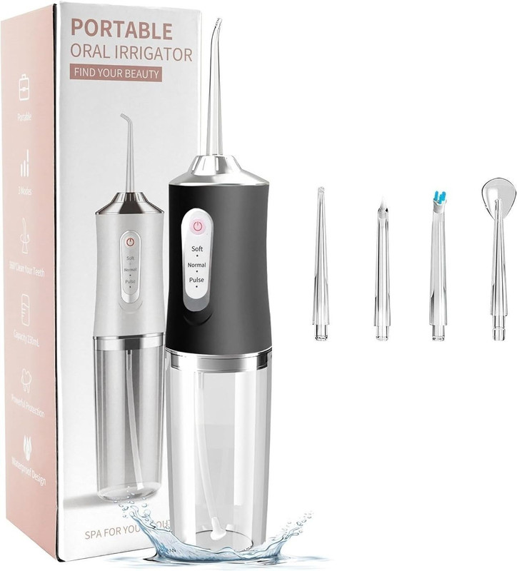 Queue Water-Flosser-Cordless-Teeth-Cleaner Water Dental Flosser with 3 Modes 4 Jets Water Flosser(Cordless)