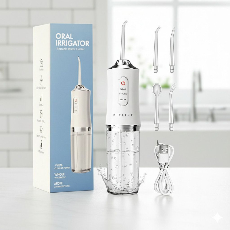 Bitline Portable Dental Water Jet Cords Tooth Pick Power Floss Dental Cleaning Water Flosser(Corded for Faucet)