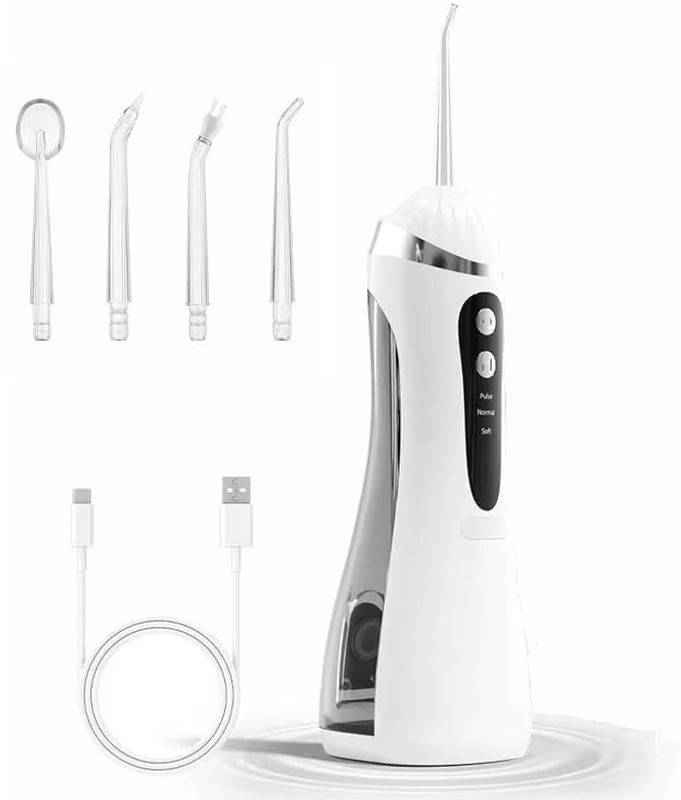 ARDAKI Oral Irrigator Water Flosser,Rechargeable Dental Cleaner with 3Mode,4Jet&waterpf Water Flosser(Cordless)
