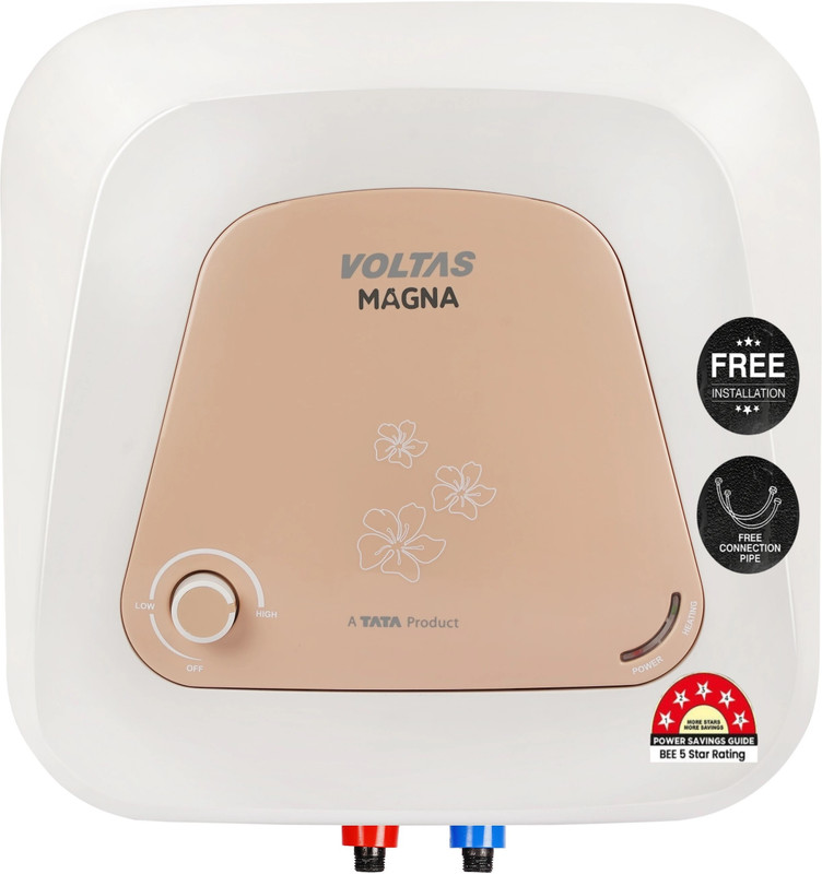 Voltas Magna 10L 10 L Storage Water Geyser | 5 Star BEE Energy Rating | Copper Element(White)
