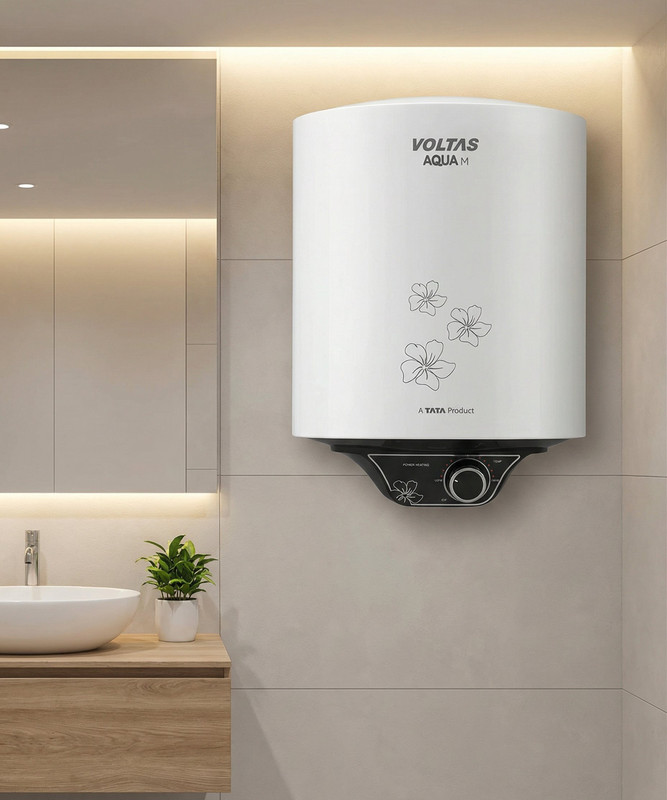 Voltas Aqua M 25 Ltr 5 Star Glasslined With Free Installation & Pipes 25 L Storage Water Geyser(White)