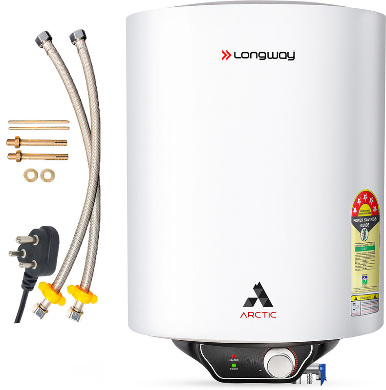 Longway Superb 10 L Storage Water Geyser 5 Star BEE Energy Rating | SS Tank with Anti-Rust Coating | Multi Safety(Gray)