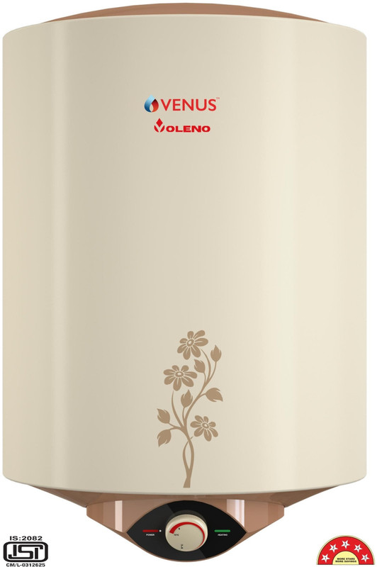 Venus Voleno 10VL, Porcelain Enamelled Glass Lined Tank With Free Installation & Pipes 10 L Storage Water Geyser(Ivory)