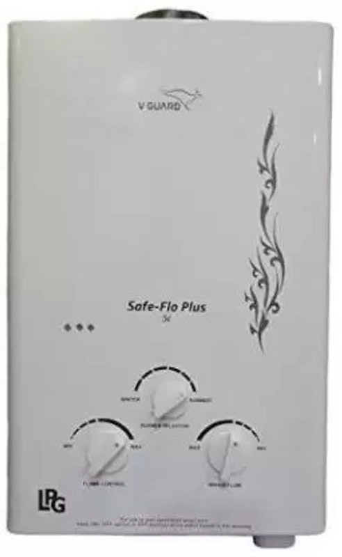 V-Guard 5 L Gas Water Geyser (Safe flo plus 5l, White)