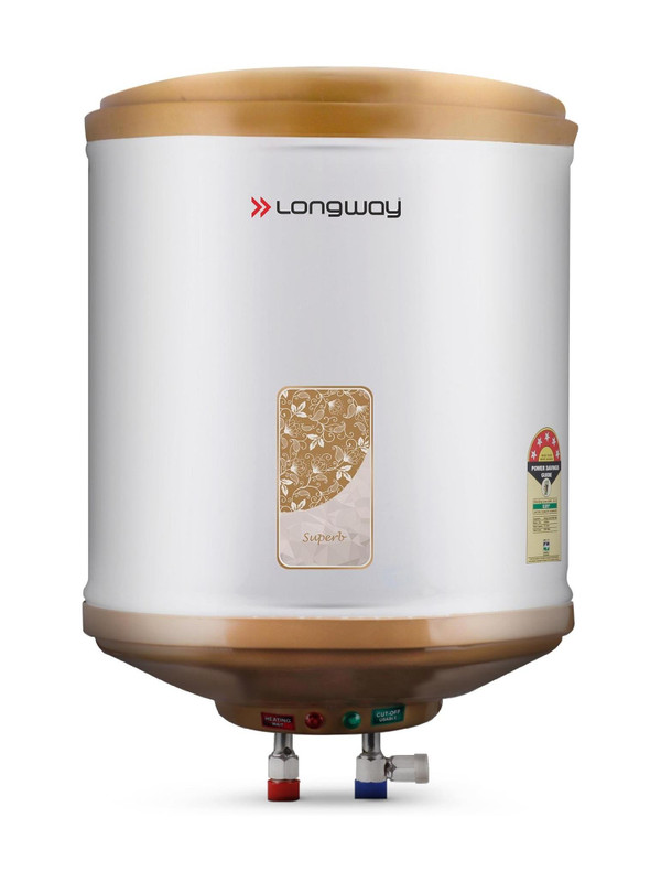 Longway Superb 25 L Storage Water Geyser 5 Star BEE Energy Rating | SS Tank with Anti-Rust Coating | Multi Safety(Ivory)