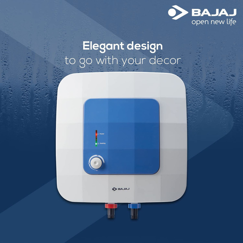 BAJAJ 6 L Storage Water Geyser (Compagno 150855 With Titanium Glasslined Tank, White & Blue)