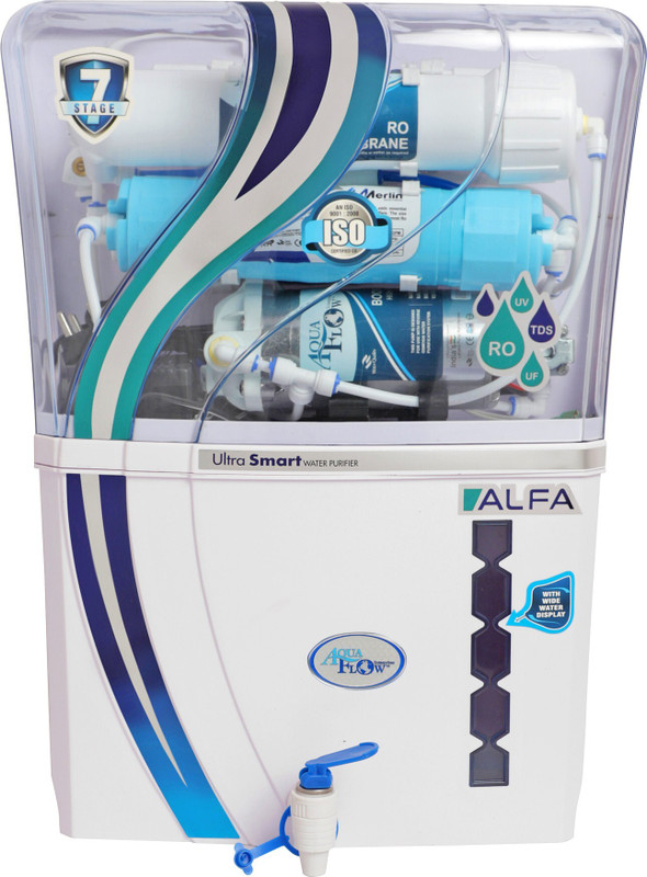 Aqua Flow Enterprises ALFA Alkaline 12 L RO + UV + UF + TDS Control + Alkaline + UV in Tank Water Purifier(Blue)
