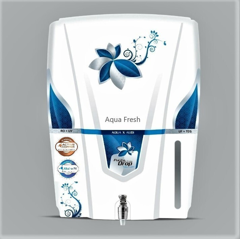 Aqua Fresh AUDI WH COPPER+ALKALINE+RO+UV+TDS 12 L TANL ELECTRICAL AUTOMATIC BOREWELL WATER PURIFIER 12 L RO + UV + UF + Copper Guard + pH enhancer Water Purifier(White)