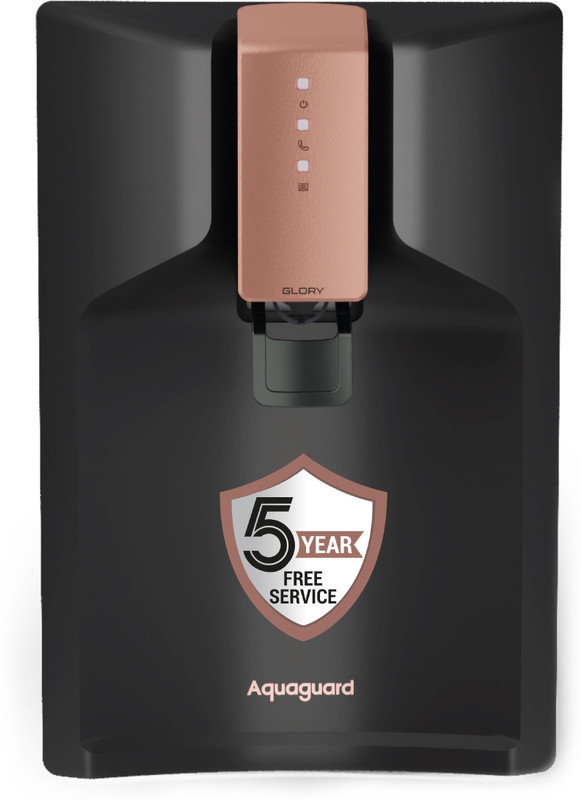 Aquaguard Glory WS RO+UV+UF +5YF Service 6 L RO + UV + UF + Copper Water Purifier | 5 Year Free Service Plan | 10 Stage Purification | India's No.1 Purifier* | Suitable for all water sources(Black)