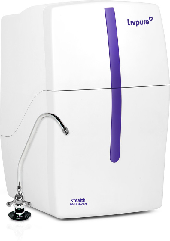 LIVPURE STEALTH 7 L RO + UV + Copper Water Purifier Under the Sink | Suitable for all - Borewell, Tanker, Municipality Water(White)