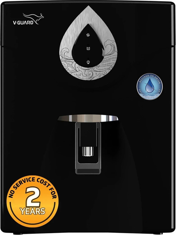 V-Guard Zenora 2X RO UV UF 7 L RO + UV + UF + Minerals Water Purifier | 2 Year True Unconditional Warranty, No Service Cost for 2 Years | BIS Approved High 40% Water Recovery | 8 Stages | Retains Minerals(Black)