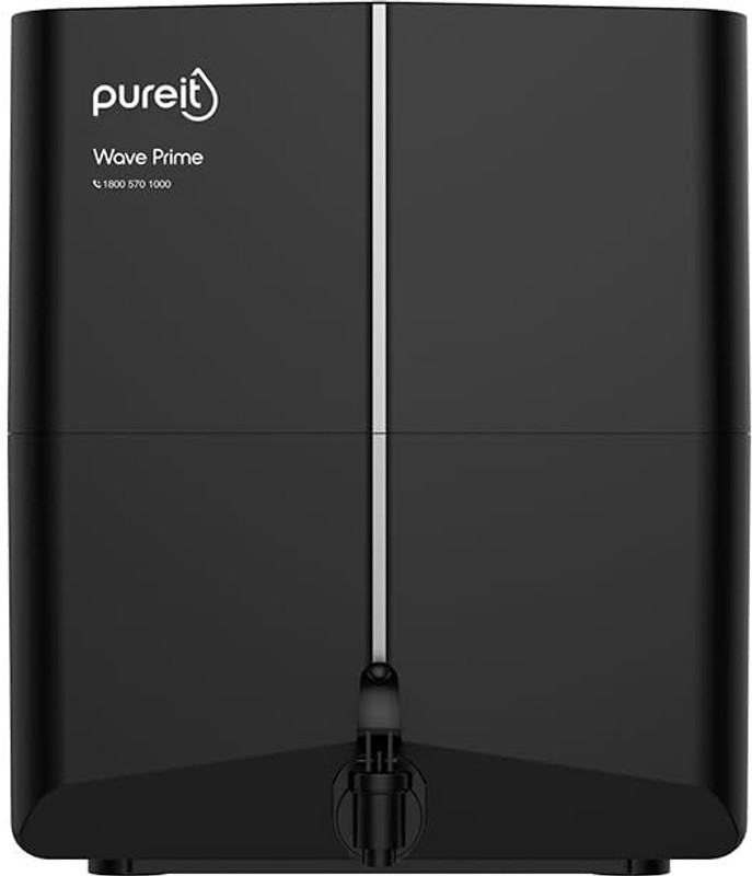 Pureit Wave Plus 7 L RO + UV + Minerals Water Purifier | No Service Cost on Filters for 2 Years | Mineral Enriched Water | High Speed Purification | Advanced UV Protection | Smartsense Indicators | Includes Handheld TDS meter | Suitable for all - Borewell, Tanker, Municipality Water(Black)