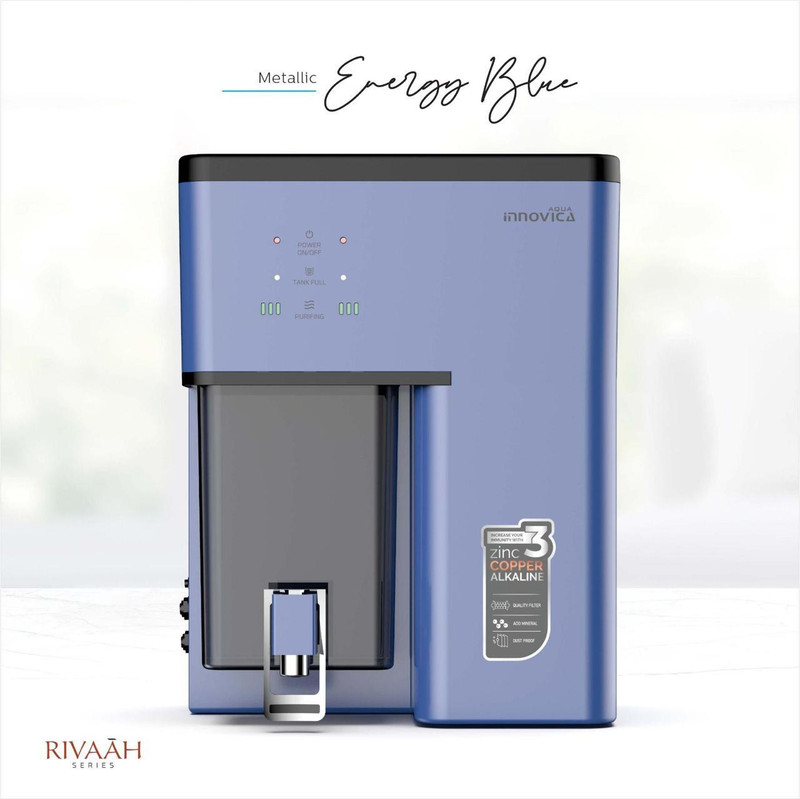 Purosis INNOVICA 10 L RO + UF + UV + Copper + Alkaline + Mineralizer Water Purifier(Blue)