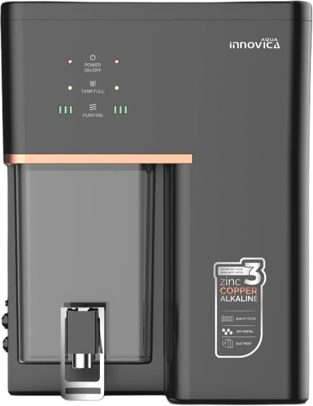 Water Bravo Aqua Innovica RO Water purifier 10 L RO + UF + UV + Copper + Alkaline + Mineralizer Water Purifier(Black)