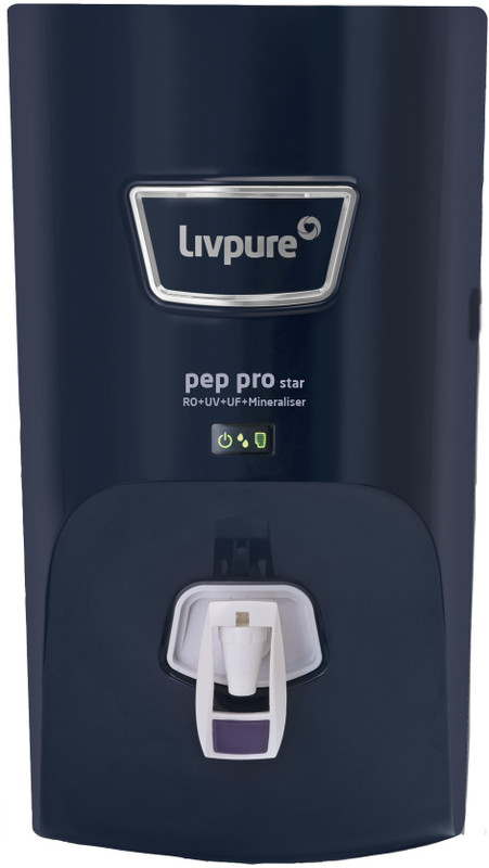 LIVPURE LIV-PEP-PRO-STAR. 7 L RO + UV + UF + Minerals Water Purifier Suitable for all - Borewell, Tanker, Municipality Water(Blue)