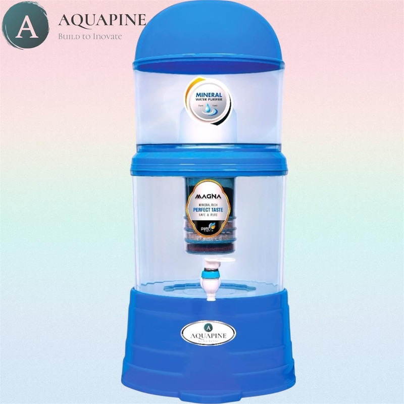 AQUAPINE NON ELECTRIC MINERAL WATER POT GRAVITY BASED FILTER(municipal water purifier) 16 L Gravity Based Water Purifier(Blue)