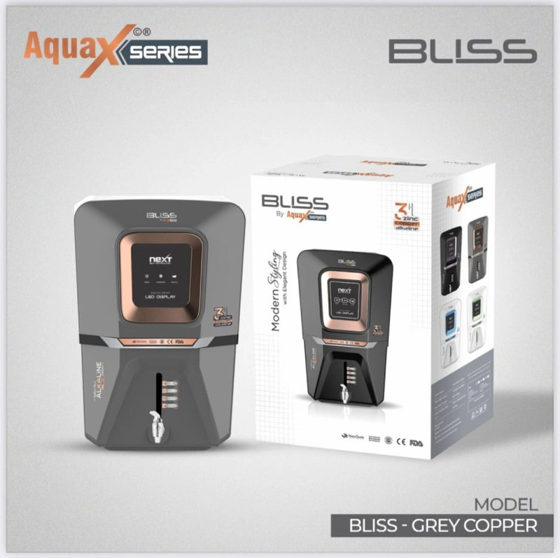 AQUA BLISS Model With Premium LED Display, Advance Technology Water Purifier 12 L RO + UV + UF + TDS Water Purifier(Grey)
