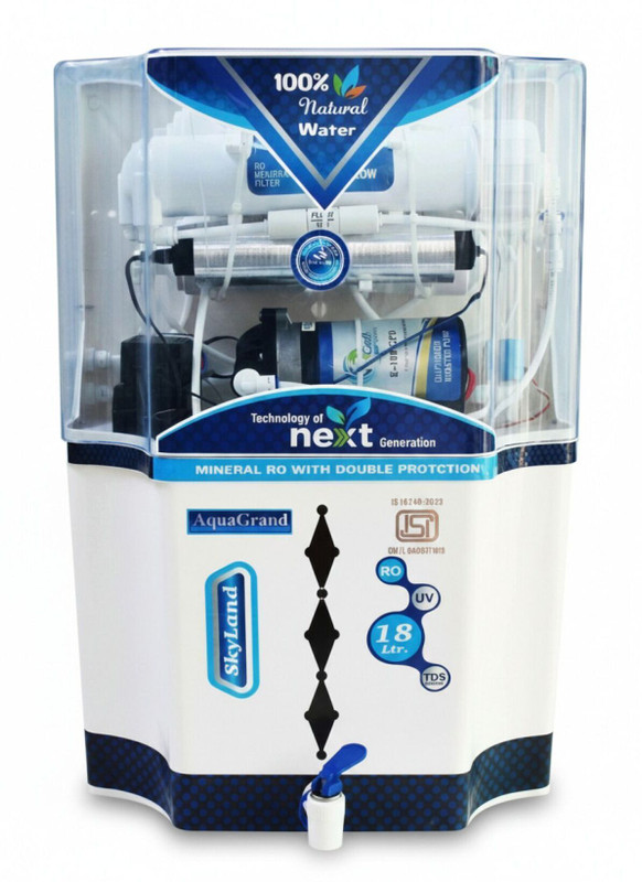 Aquagrand SkyLand 18 Ltr  Water Purifier 18 L RO + UV + UF + TDS Water Purifier(White, Blue)