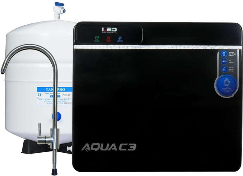 Aquagrand AQUA AAJ UTC (Under The Counter)|LED Display |Storage Tank & Faucet | 5 L RO + UV + UF + TDS + Copper Water Purifier(Black)