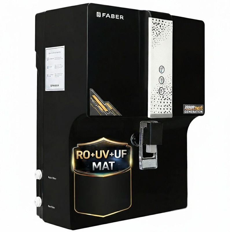 FABER FWP Galaxy PRO Star 7 L RO + UV + UF + MAT Water Purifier 8 stage Filtration Upto 2500 PPM Suitable for Borewell, Tank & Municipal Water(Black)