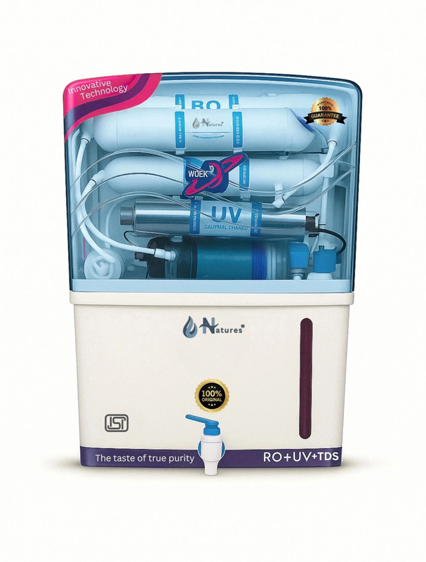 Natures Aqua Copper RO water purifier Electric Water Purifier with Metallic Sheet 12 12 L RO + UV + UF + TDS Water Purifier(Blue)