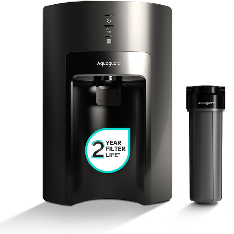 Aquaguard Sure Delight 6 L RO + UV + UF Water Purifier 2 Year Filter Life | With Mega Sediment Filter |60% Extra Water Saving* | 7-Stage Purification | India's No.1 Purifier* | Large 6L Storage(Light Black)