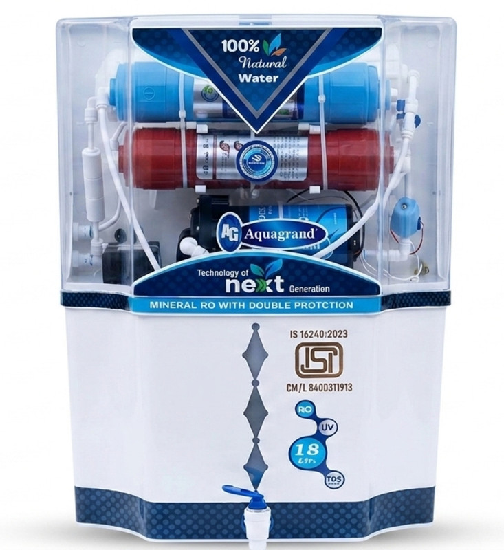 Aquagrand Skyland Combo | 1 Year Warranty | Copper and Alkaline Vitamin B12 | 18 L RO + UF + TDS + ALK Water Purifier(Suitable for all - Borewell, Tanker, Municipality Water)