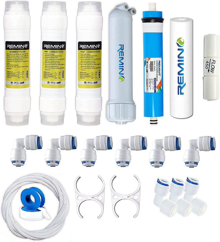Remino RO Service kit with Membrane of Carbon and 80 GPD Membrane, UF membrane for 12 L RO + UV + UF + TDS Water Purifier(Blue)