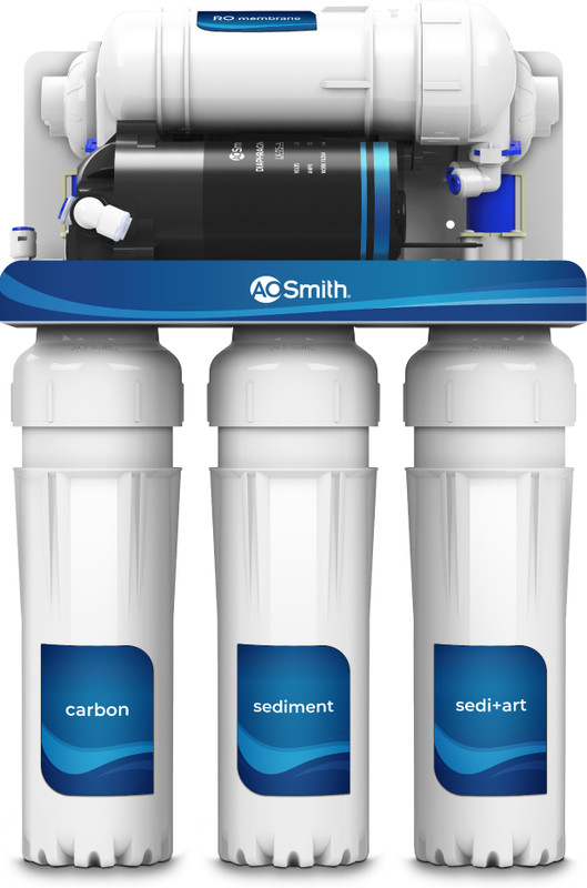 AO Smith X5+ Neo 6 L RO + Copper Water Purifier | 100% RO + Min-Tech (Mineraliser Technology)|6-Stages of Purification| Under the Sink placement| Complimentary Faucet| Suitable for all - Borewell, Tanker, Municipality Water(White)