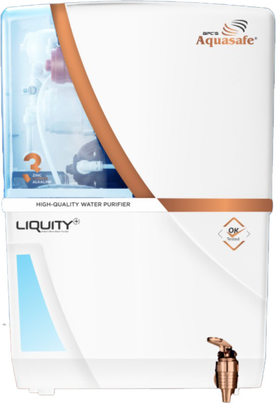 apc's Aquasafe Liquity+ RO + UV + UF + Cu + Zn + Alk 3 Layer Protection + 7 Stage Purification 12 L RO + UV + UF + TDS Water Purifier(White)