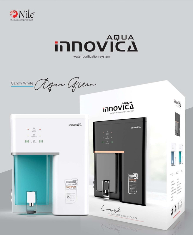 NILE Aqua innovica RO Water Purifier 10 L Alkaline + Copper Water Purifier(Candy White, Aqua Green)