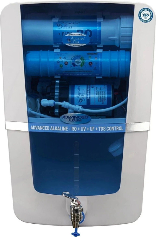 Aquatec Plus Advanced Alkaline 12 L RO + UV + UF + TDS Water Purifier(White , Black)