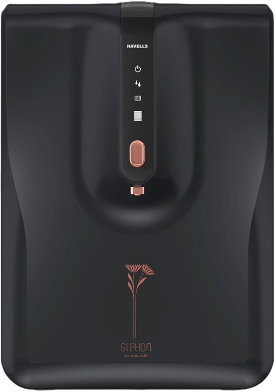 HAVELLS SIPHON ALKALINE 6.5 L RO + UV + Alkaline Water Purifier 9-Stages Useful For Borewell, Tanker, Municipal Water Upto 2000 TDS(Black)