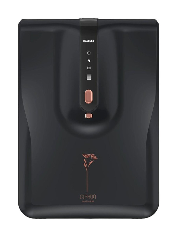 HAVELLS SIPHON ALKALINE 6.5 L RO + UV + Alkaline Water Purifier 9-Stages Useful For Borewell, Tanker, Municipal Water Upto 2000 TDS(Black)