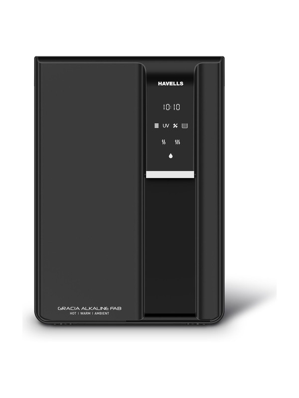 HAVELLS Gracia Alkaline Fab 6.5 L RO + UV + Alkaline Water Purifier Suitable for all - Borewell, Tanker, Municipality Water(Black)